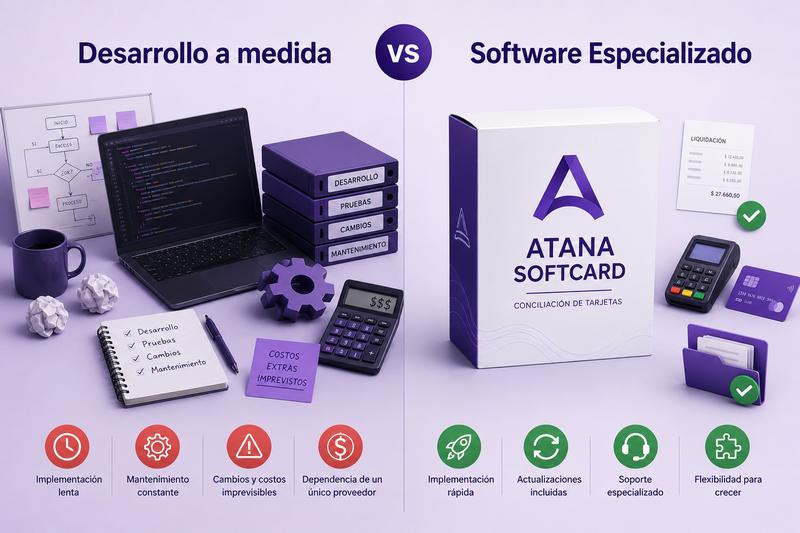 Desarrollo a medida o software especializado para la conciliación de ventas con tarjetas
